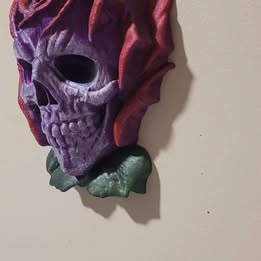 Rose skull wall art