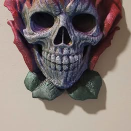 Rose skull wall art