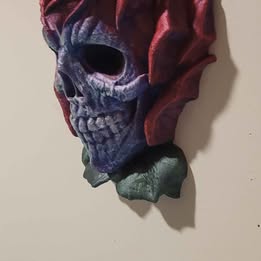 Rose skull wall art