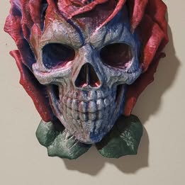 Rose skull wall art