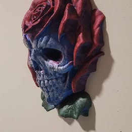 Rose skull wall art