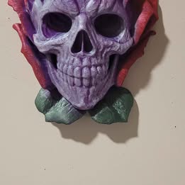 Rose skull wall art