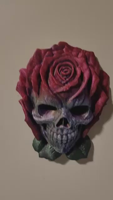 Rose skull wall art