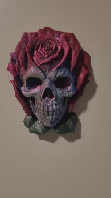 Rose skull wall art