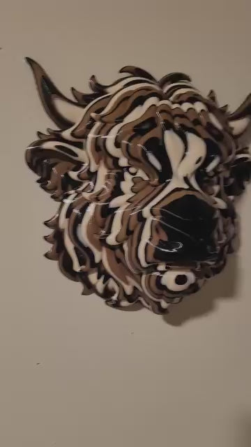 Highlander cow wall art or mask
