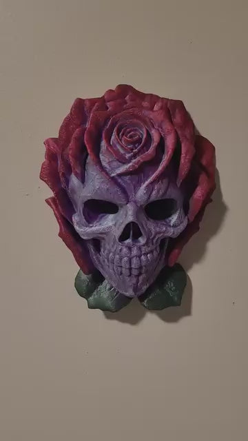 Rose skull wall art